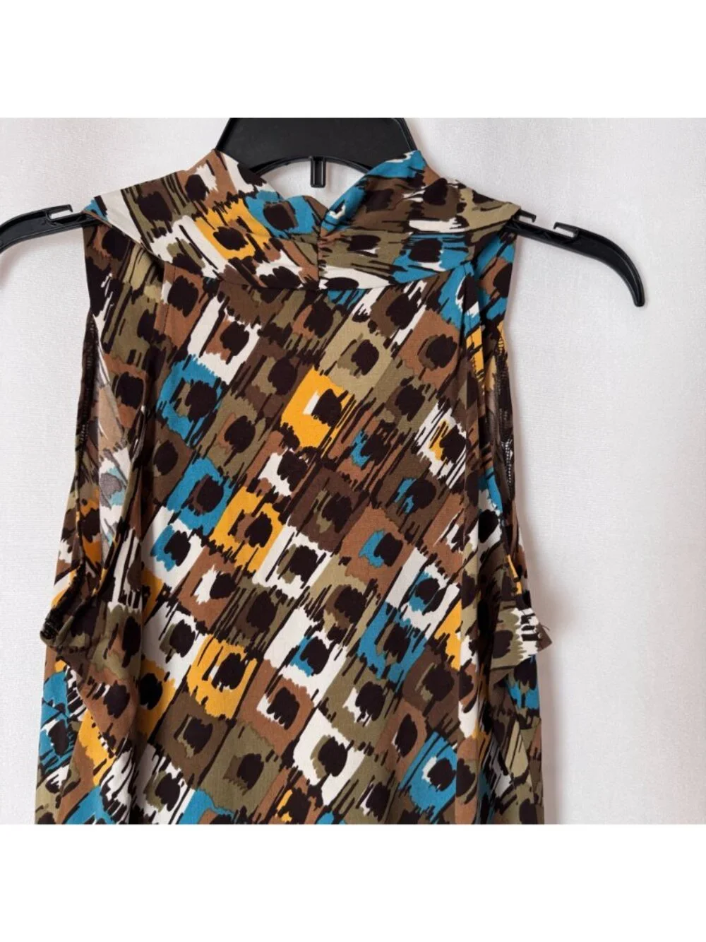 Rafaella Women Sleeveless Abstract Print Knee Length Dress Size L